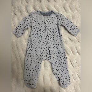 Magnetic Me painted dots velour magnetic footie size 0-3m